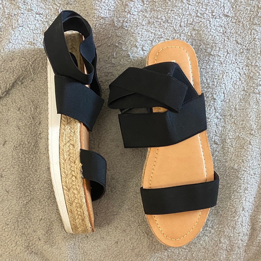 Madden Girl Black Espadrille Sandals